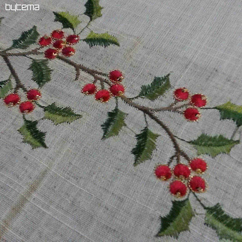 Christmas embroidered tablecloth and shawls HOLLY