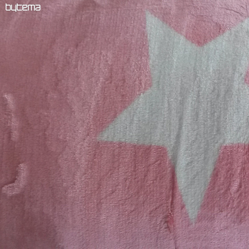 Microflannel bedding - green dandeolin - STARS pink