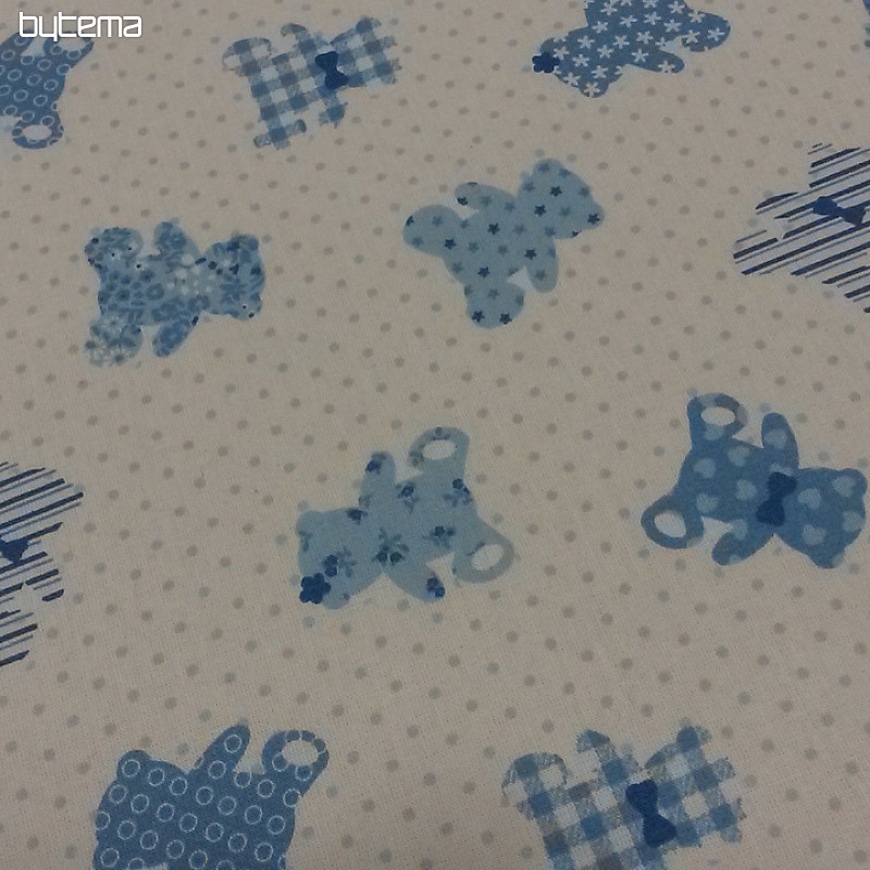 Cotton fabric BABY TEDDY blue