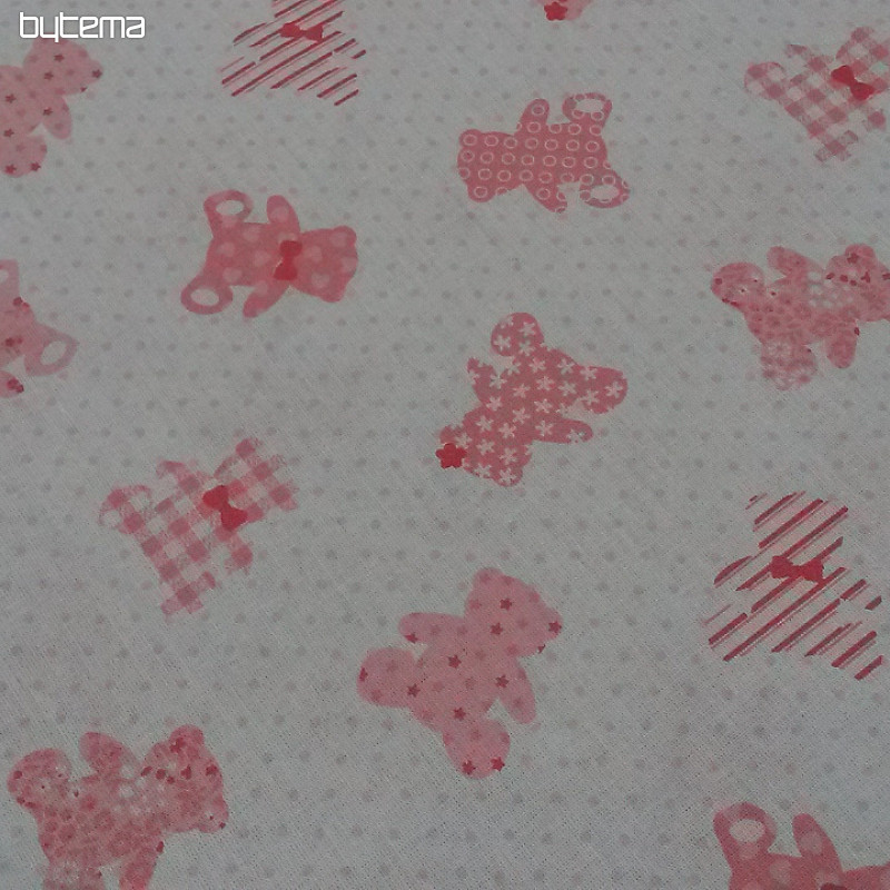 Cotton fabric BABY TEDDY pink