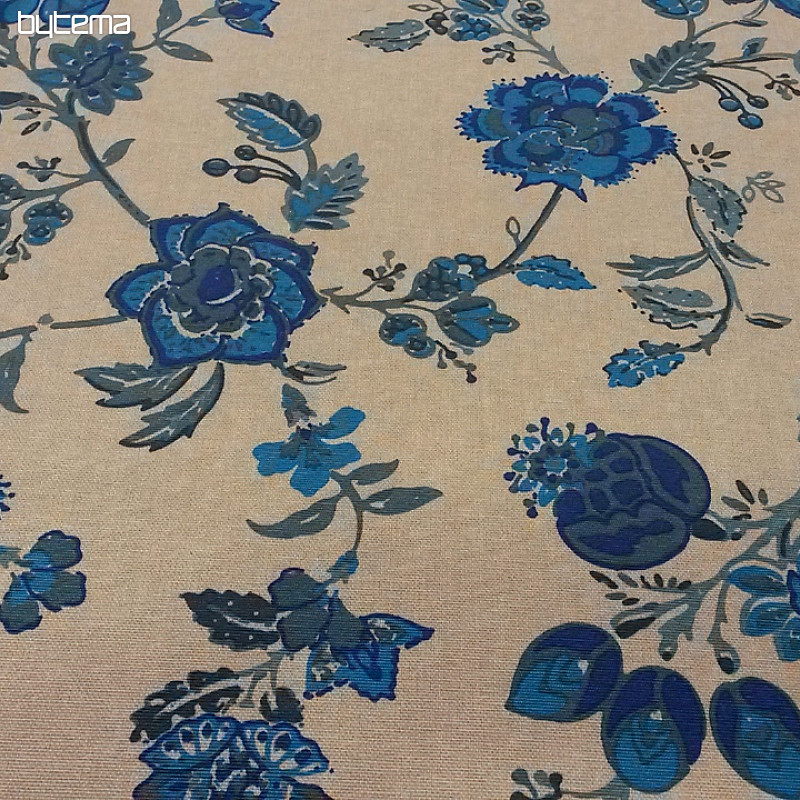Decorative fabric INDI blue flower