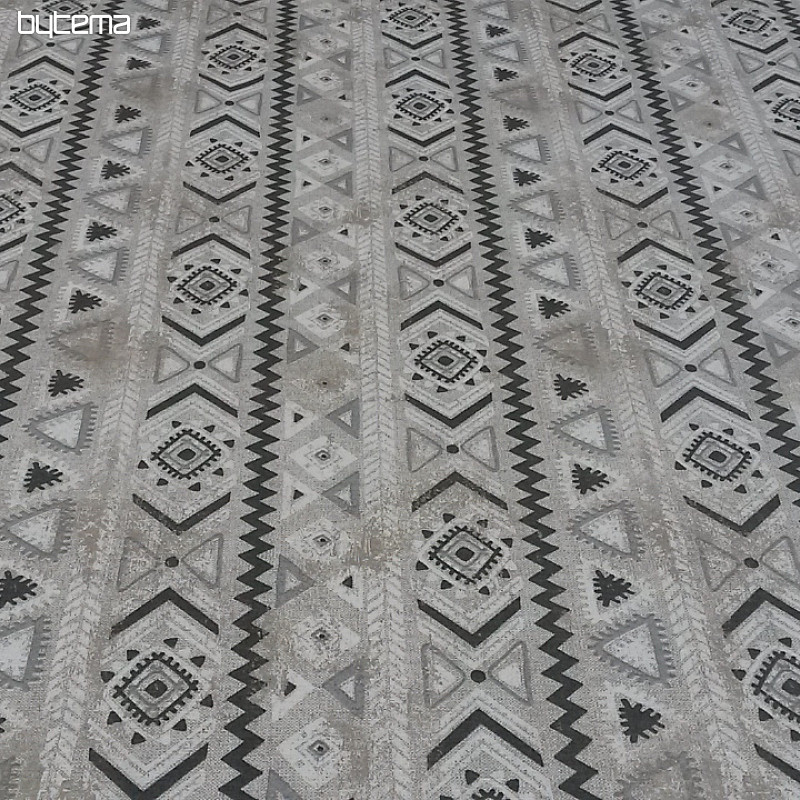 Decorative fabric TULUM MAYA gray-black