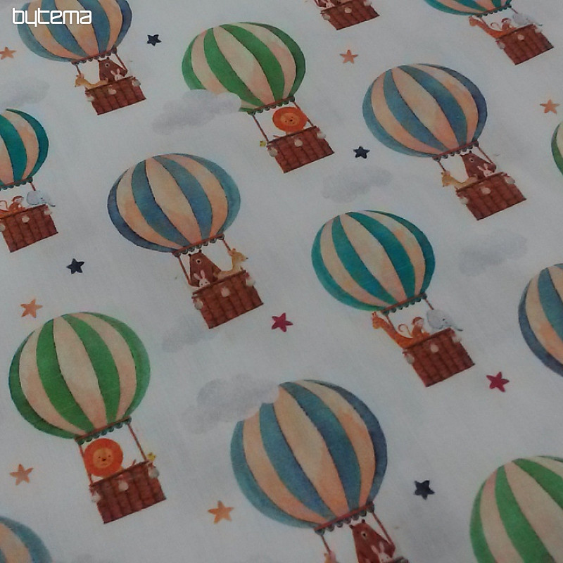 Children's cotton satin FLYING BALLOONS digital printing