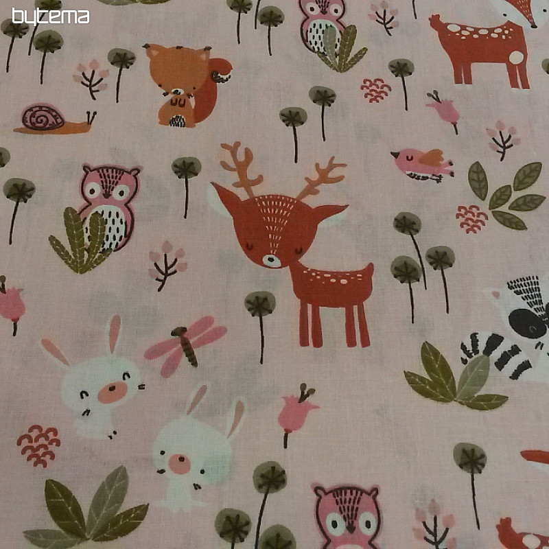 Cotton fabric DOE rose