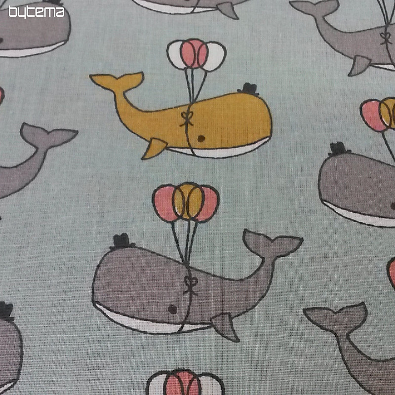 Cotton fabric WHALE