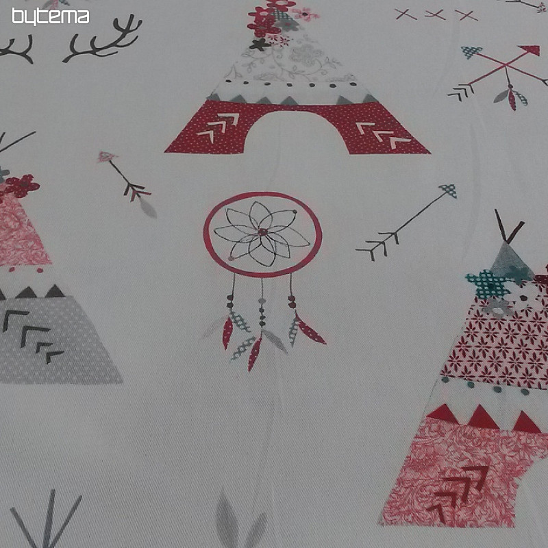 Children decorative fabric TEPEE red