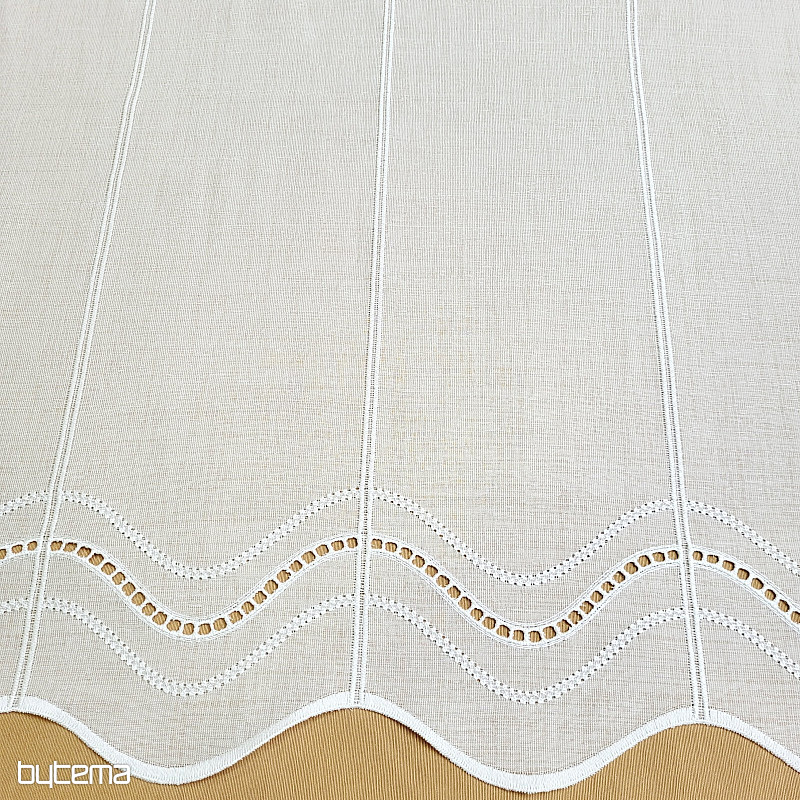 Modern woven Curtain V52 cream-white