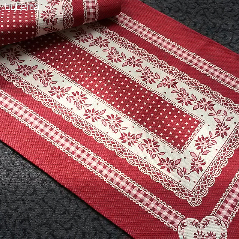 Tapestry tablecloth 38 x100 TYROLEAN red