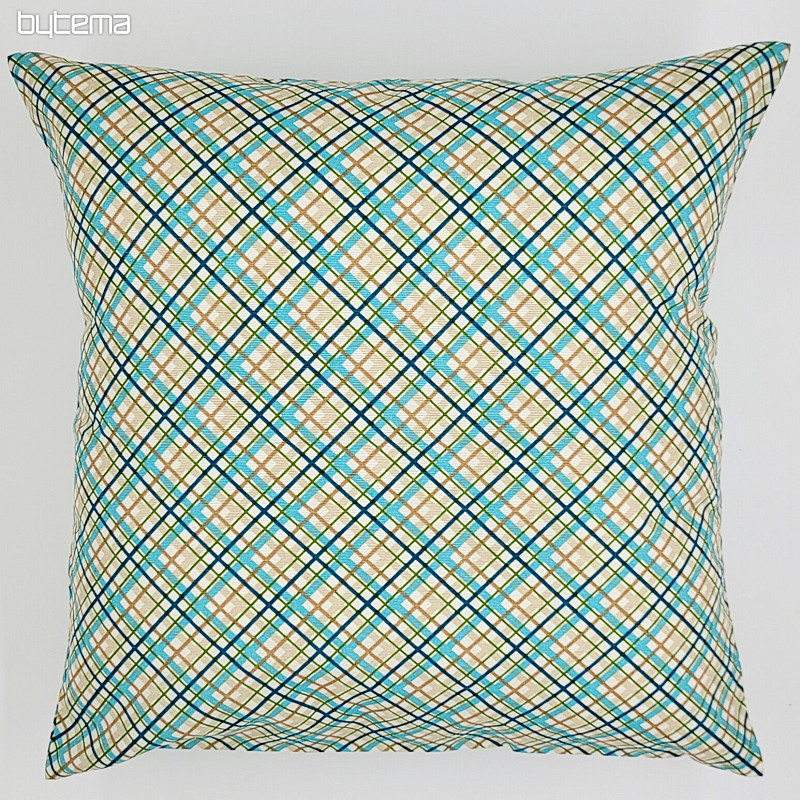 Decorative cushion cover EUGEN turquoise-brown