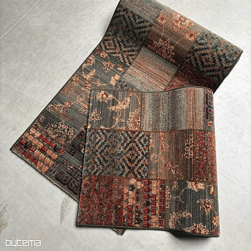 Luxurious woolen tread ROYAL PATCHWORK green