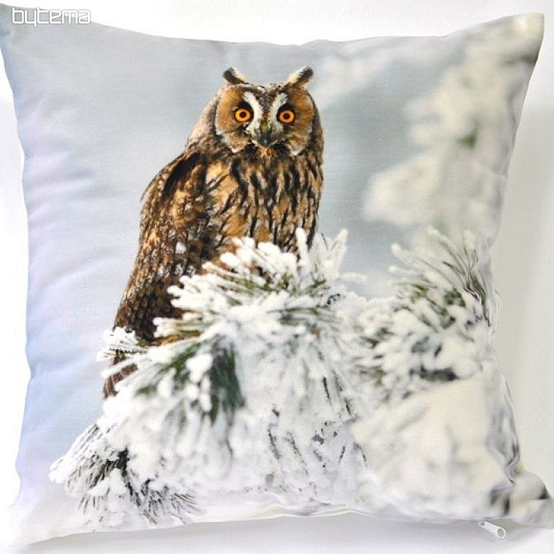 Decorative pillow-case OWL IN WINTER 40x40