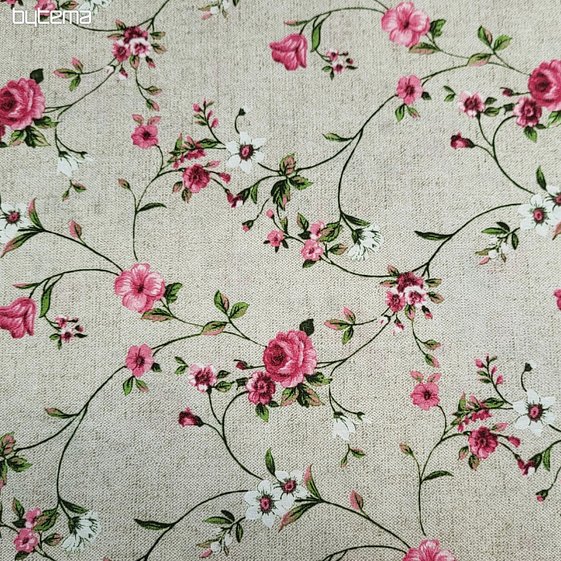 Decorative fabric Flowers RAME pink