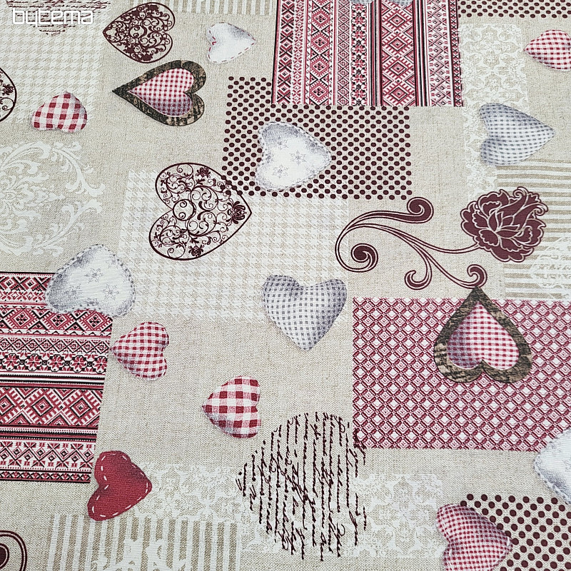 Decorative fabric MAX LOVE burgundy