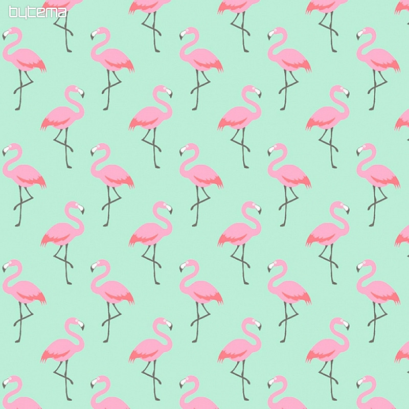 Cotton fabric FLAMINGO turquoise