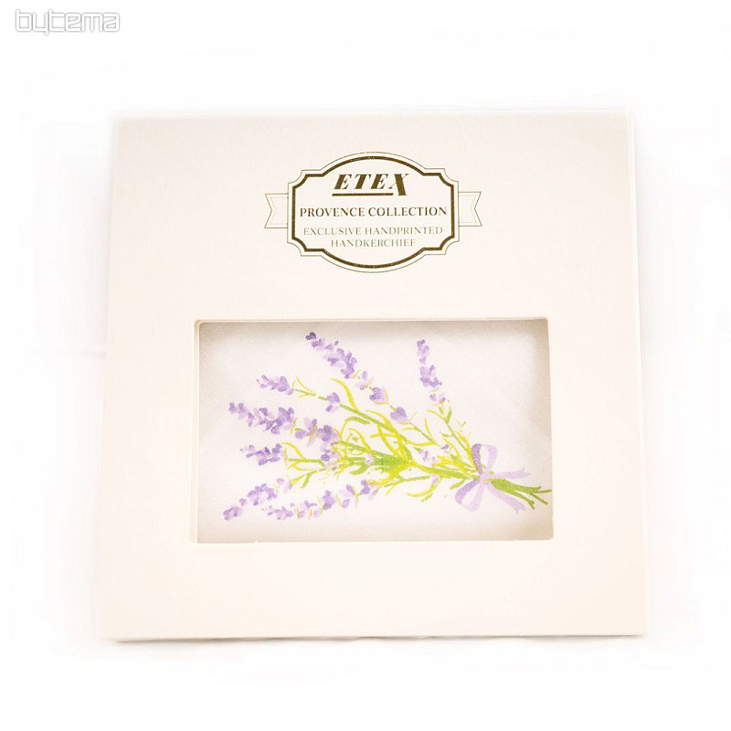 Women's fabric handkerchiefs - hand printed handkerchief Lavender 1 pc