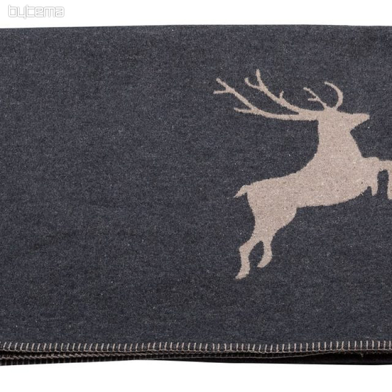 Cotton blanket DF SYLT DEER ANTHRACITE