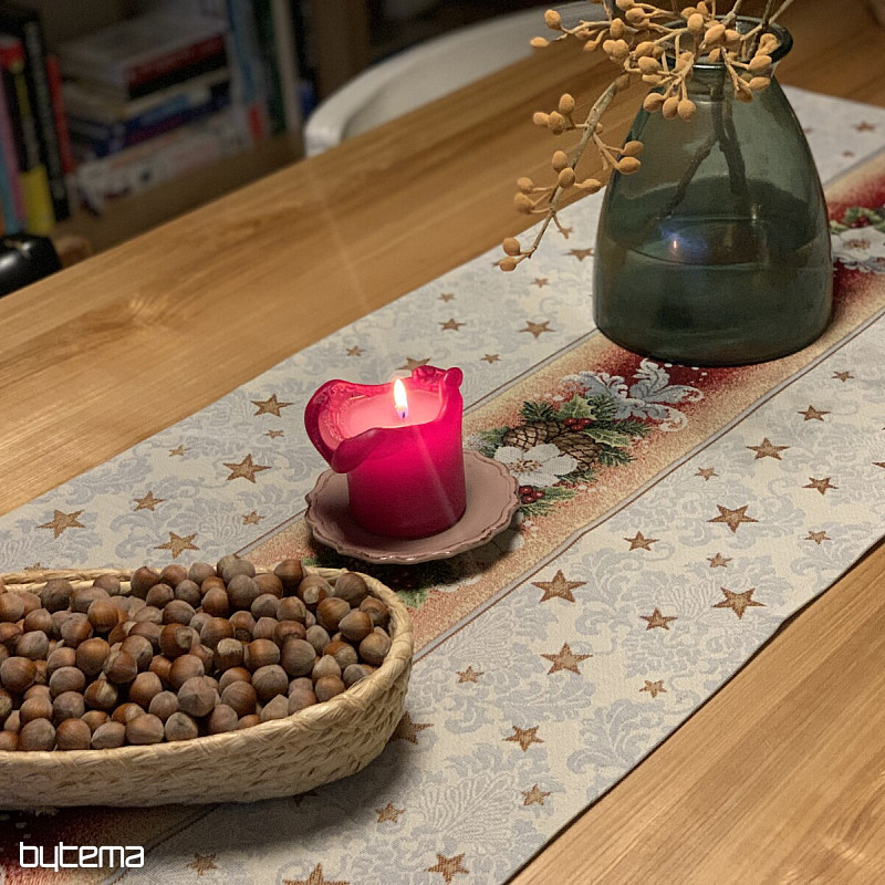 Tapestry tablecloth Christmas Candle