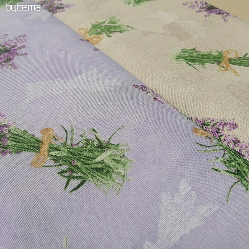 Decorative fabric LAVENDER bouquet LILAC