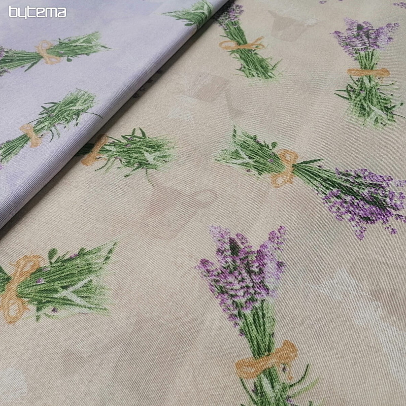 Decorative fabric LAVENDER bouquet cream