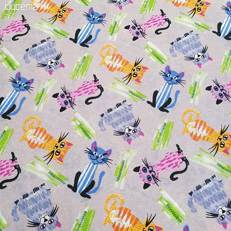 Decorative fabric CATS MULTICOLOR