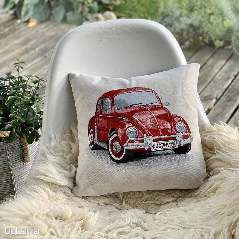 Tapestry cushion cover VW BEETLE RED