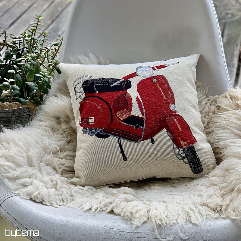 Tapestry pillow-case RED SCOOTER VESPA
