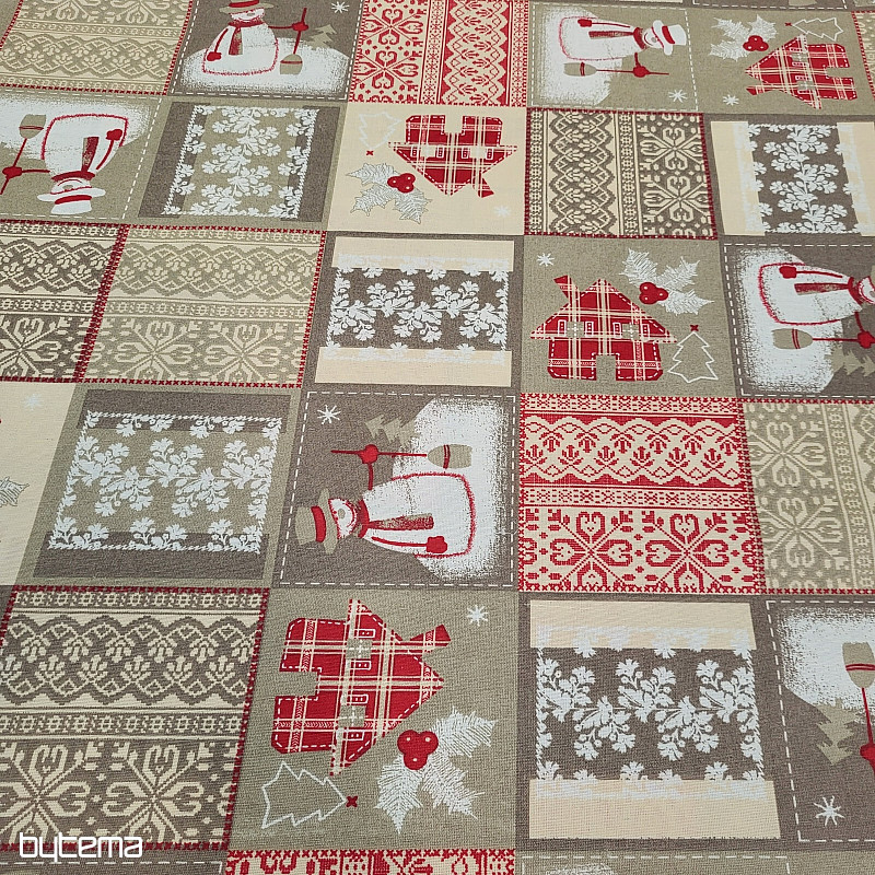 Christmas decorative fabric SNOWMAN I