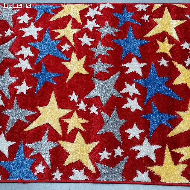 Children's piece rug STARS red! Last pieces !