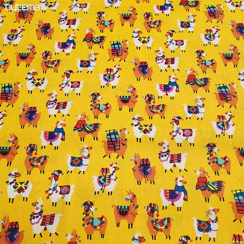 Decorative fabric LAMA yellow
