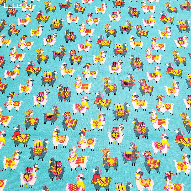 Decorative fabric LAMA turquoise