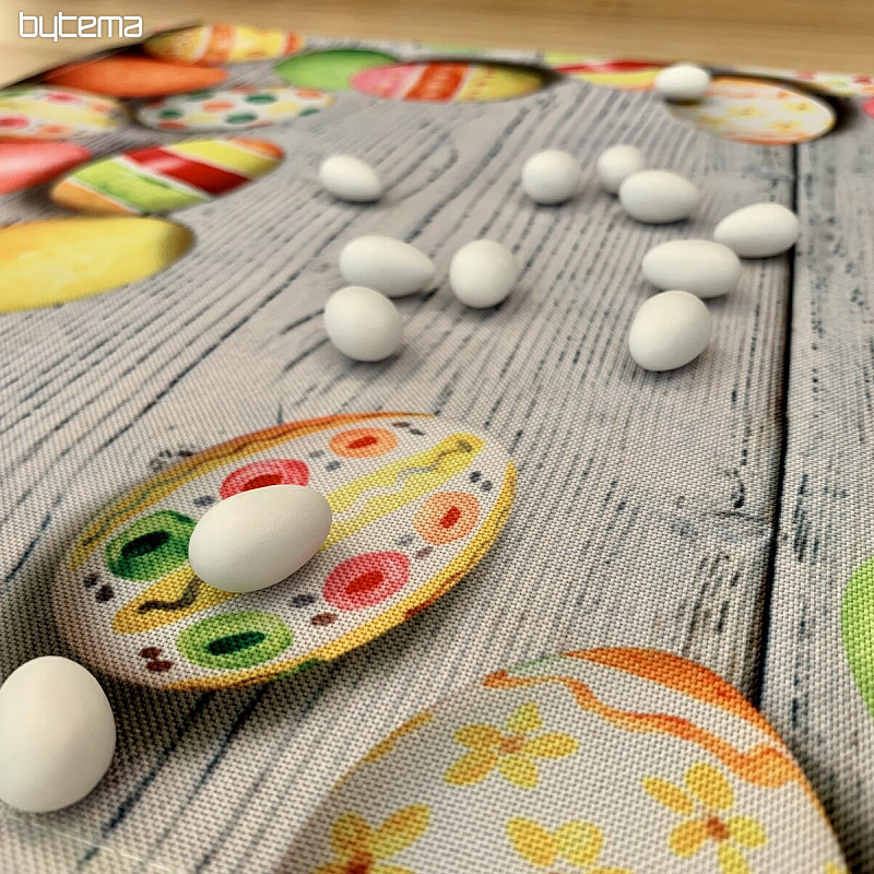 Christmas tablecloth and shawls Colorful Easter eggs