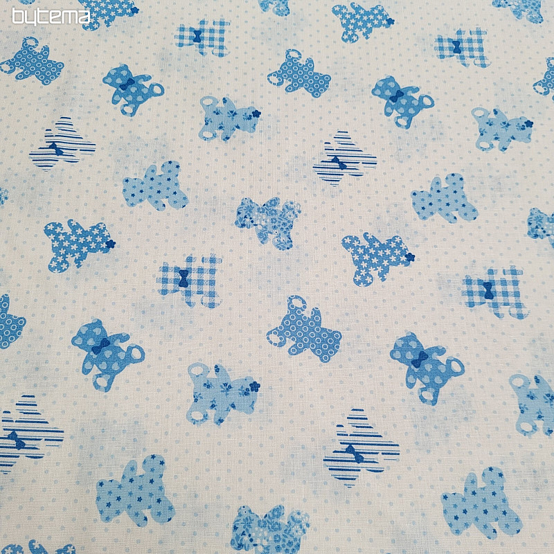 Cotton fabric BABY TEDDY blue