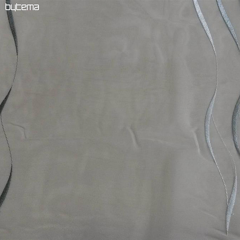 Voile curtain Gerster with embroidery - gray 195/0810