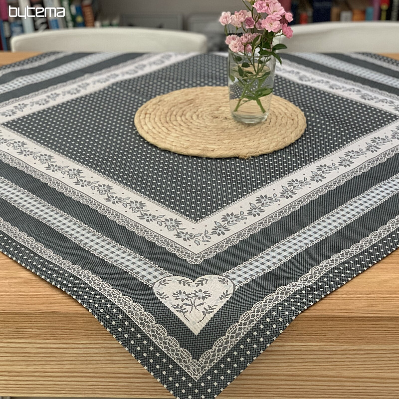 Tapestry tablecloth and shawl SELSKÁ JIZBA gray