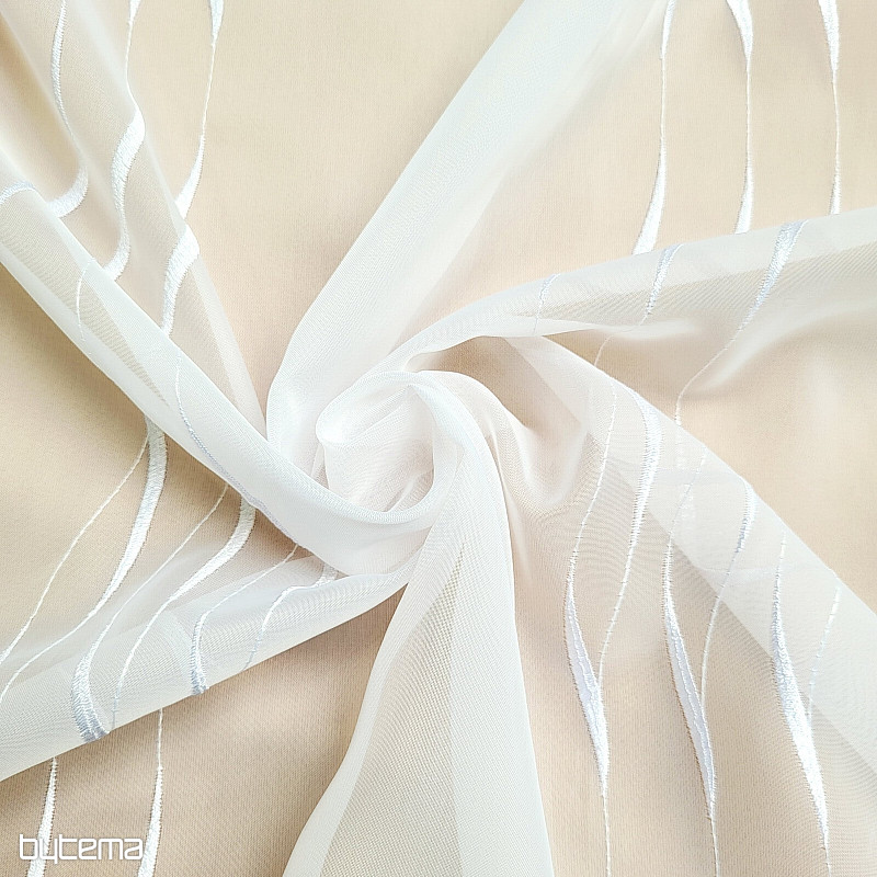 Modern embroidered curtain white GERSTER 195/0001