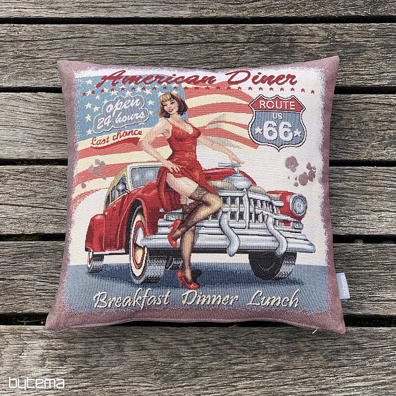 Tapestry cushion cover AMERICAN DINER ROUTE 66