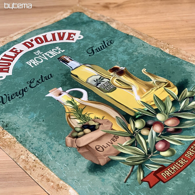 Tea towel retro design OLIVE OIL