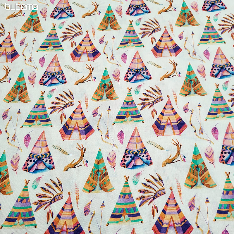 Children&#39;s cotton satin TEEPEE digital print
