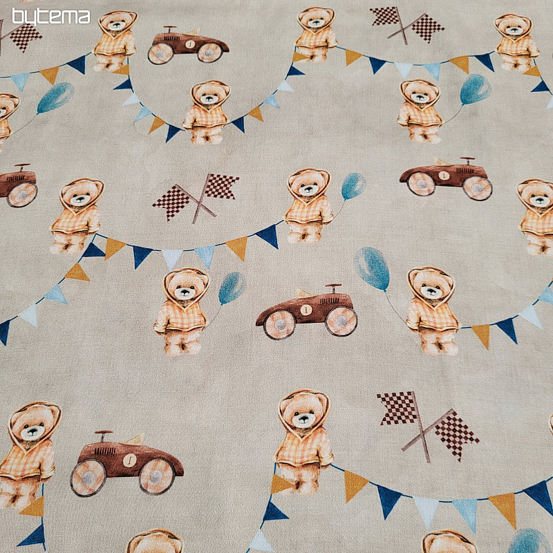 Children's cotton satin BEARS - RACE digital printing