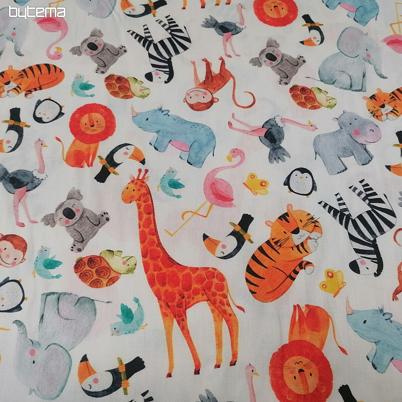 Children's cotton satin ZOO digital printing