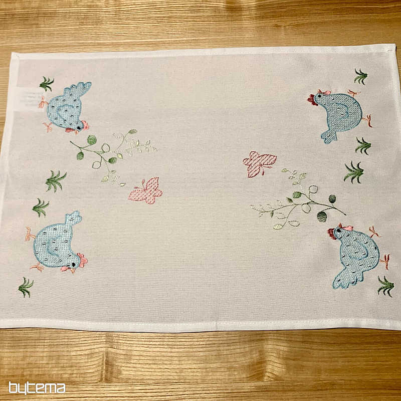 Blue HEN embroidered tablecloth