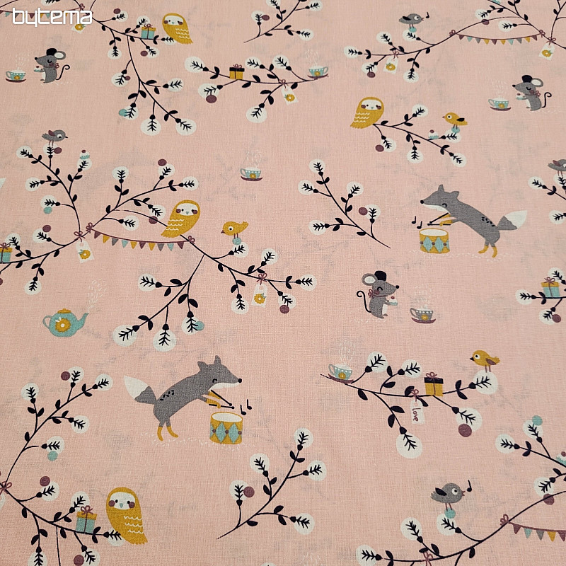 Cotton fabric FOX rose