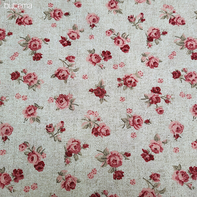 Decorative fabric ROSES red