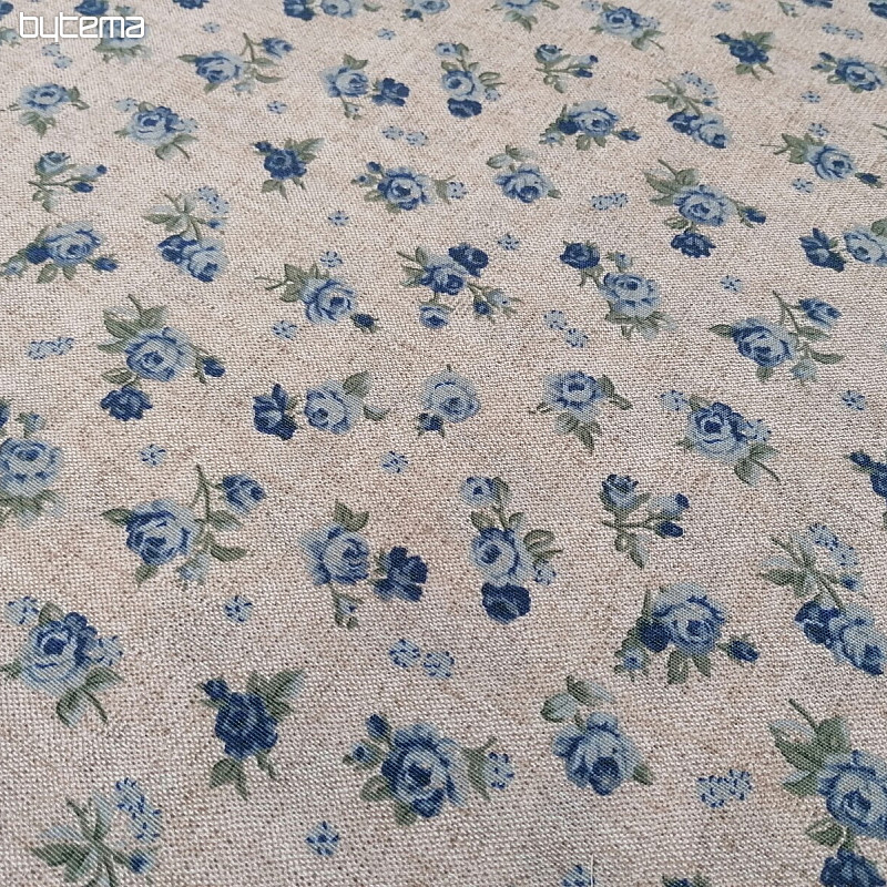 Decorative fabric ROSES blue