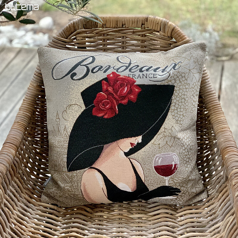 Tapestry cushion cover LADY BORDEAUX