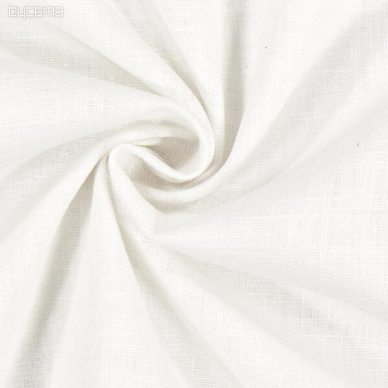 Linen fabric VERONE uni white