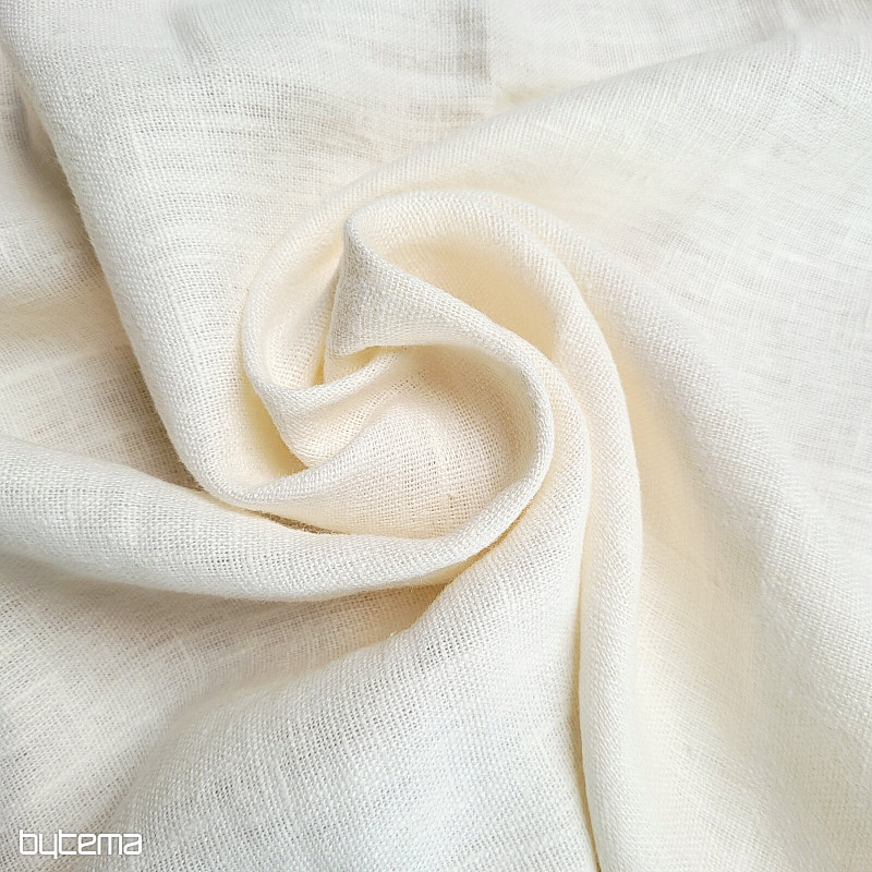 Linen fabric VERONE uni ivory