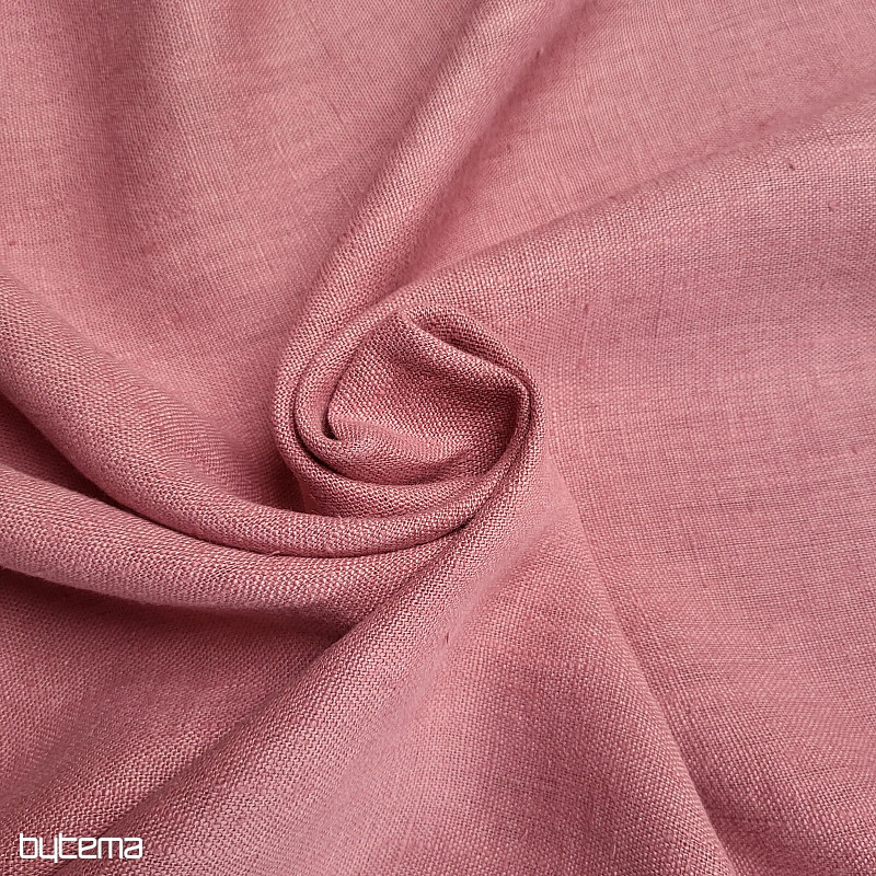 Linen fabric VERONE uni purple