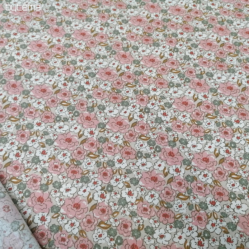 Cotton fabric KALMIA rose
