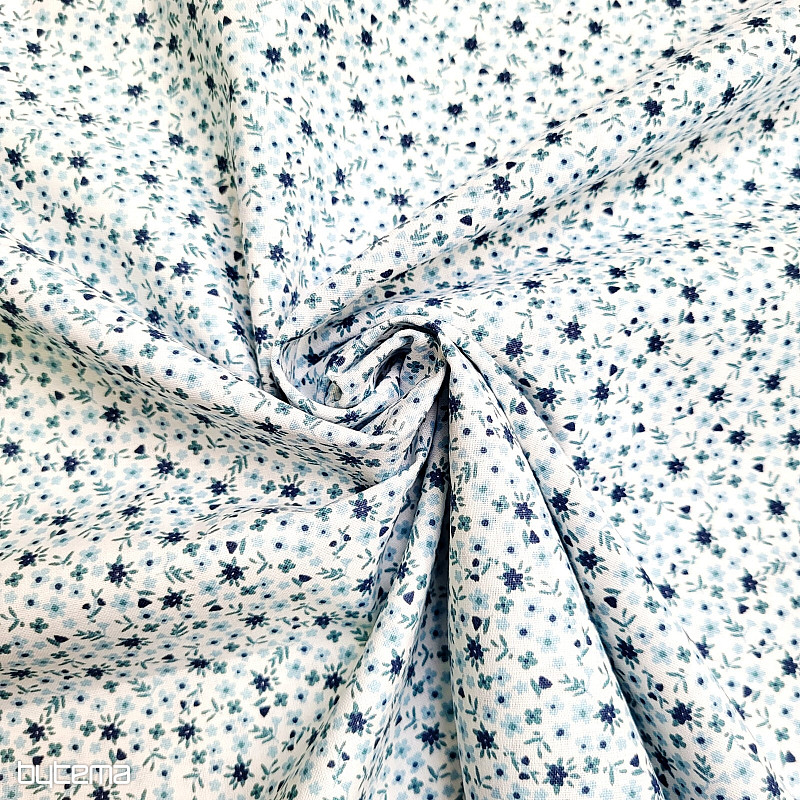 Cotton fabric TOMETA flower blue